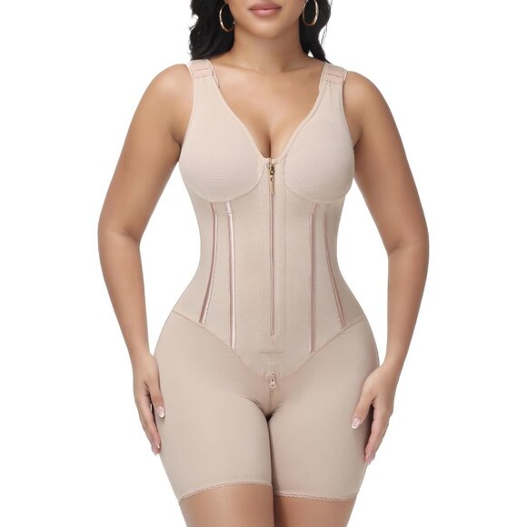 Other - Women's Fajas Tummy Control Tuck Garment Full Body Shaper Bra Shapewear Tan